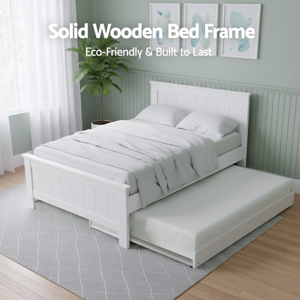Artiss King Single Bed Frame And Bedside Table King Single Bed Frames
