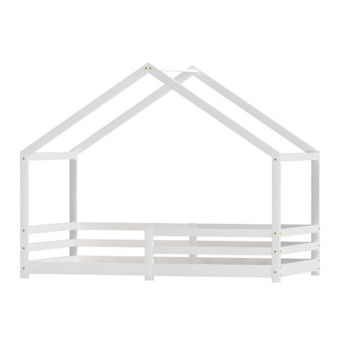 Artiss Bed Frame Kids Single House White Amos Single Bed Frames