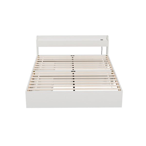 Queen Bed Frames Artiss Bed Frame Queen Size Mattress Base Wtih Charging Ports 2 Storage Drawers
