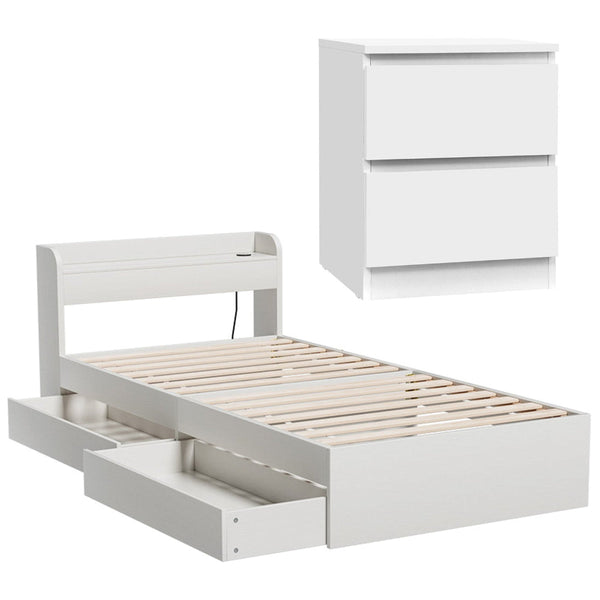 Artiss Single Bed Frame And Bedside Table Single Bed Frames