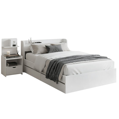 Artiss Single Bed Frame With Charging Ports And Bedside Table Single Bed Frames