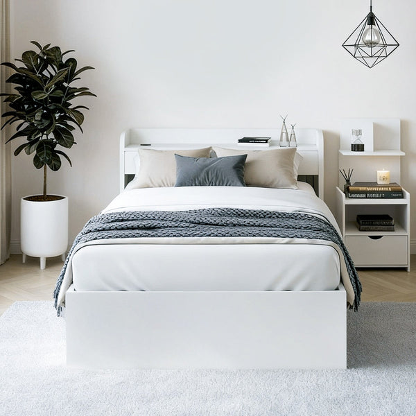 Artiss Single Bed Frame With Charging Ports And Bedside Table Single Bed Frames