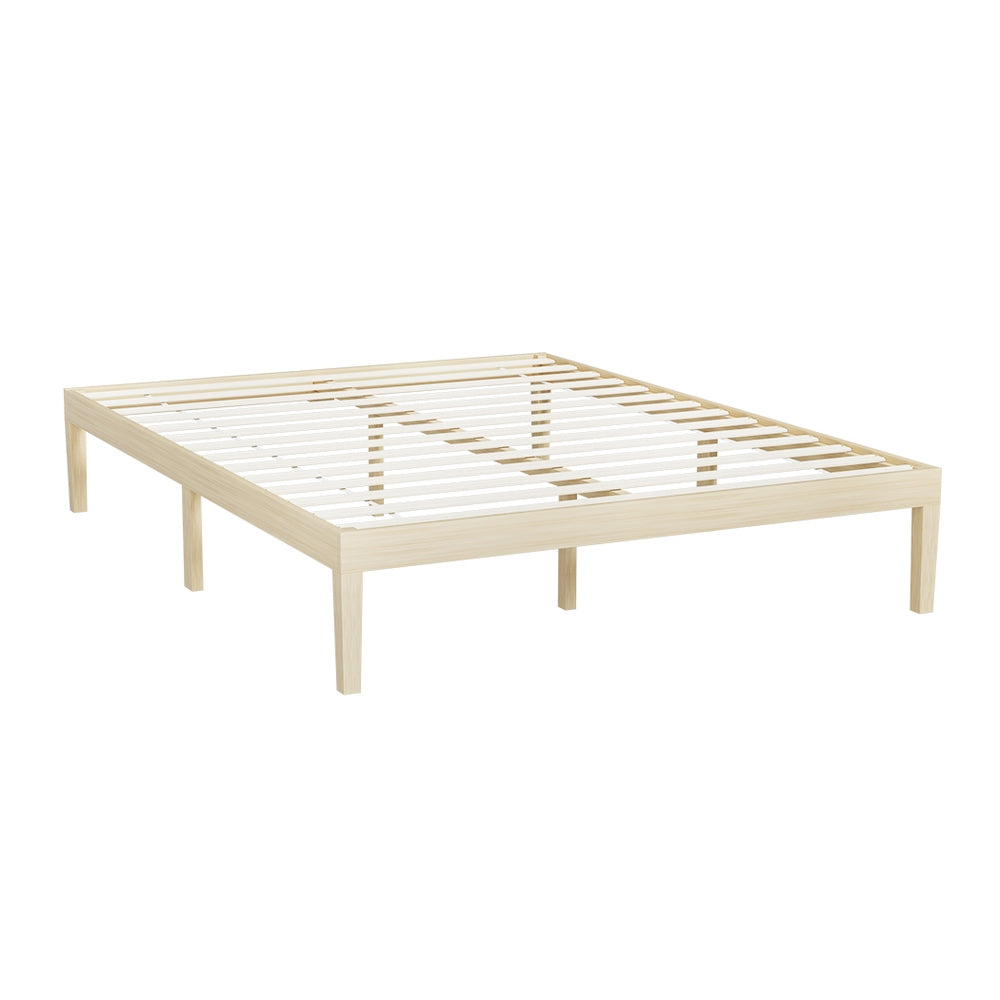 Artiss Bed Frame Double Size Base Mattress Platform Timber Pine Bruno Double Bed Frames