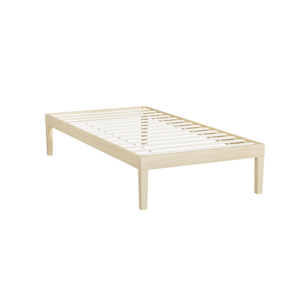 Artiss Bed Frame Single Size Base Mattress Platform Timber Pine Bruno Single Bed Frames