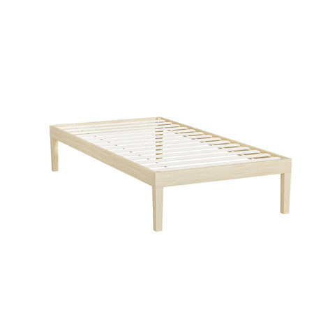 Artiss Bed Frame Single Size Base Mattress Platform Timber Pine Bruno Single Bed Frames