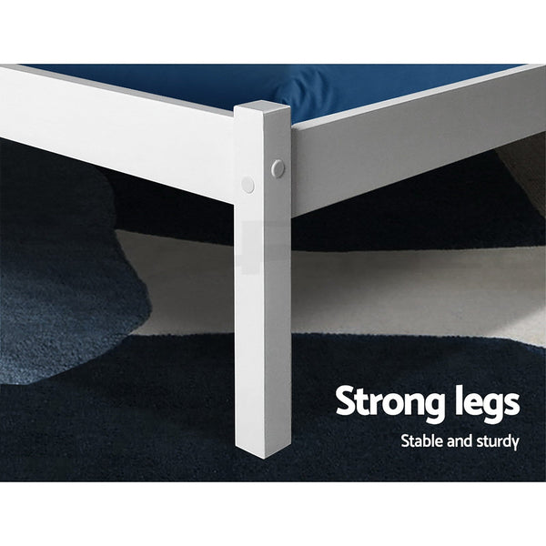 Artiss Bed Frame Queen Size Wooden White Sofie Queen Bed Frames