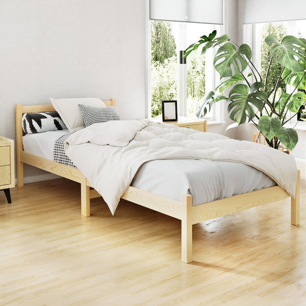Artiss Bed Frame Single Size Wooden Oak Sofie Single Bed Frames
