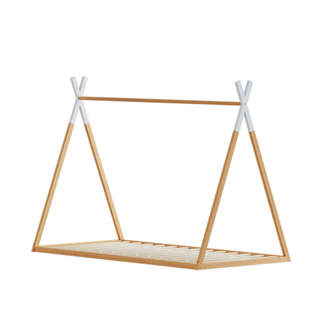 Artiss Bed Frame Kids House Single Oak Enid Single Bed Frames