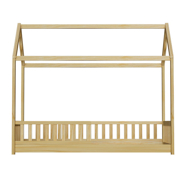 Artiss Bed Frame Wooden Kids House Oak Rock Single Bed Frames
