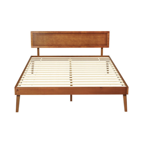 Artiss Bed Frame Queen Size Wooden Bed Base Walnut Splay Queen Bed Frames