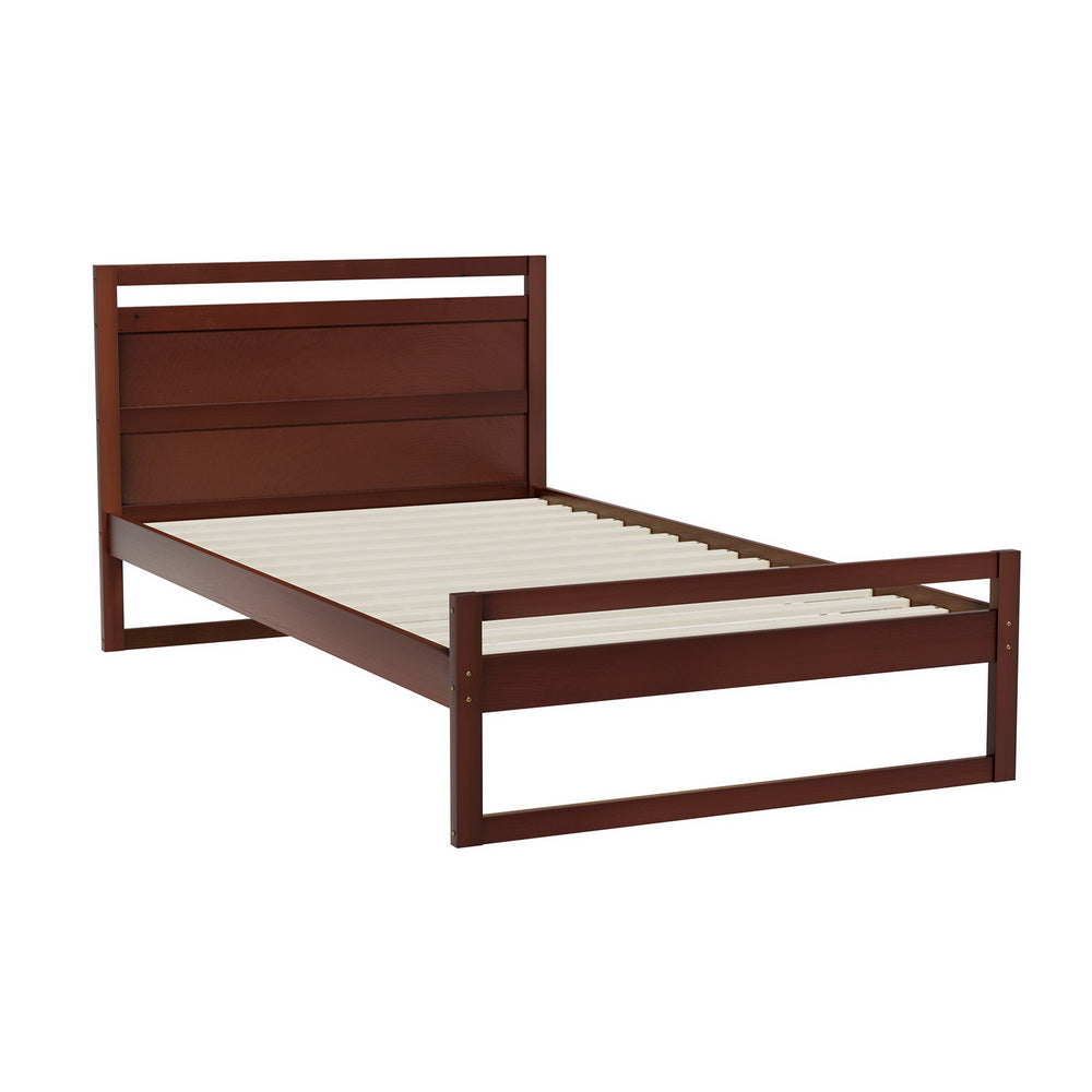 Artiss Bed Frame King Single Size Wooden Walnut Witton King Single Bed Frames