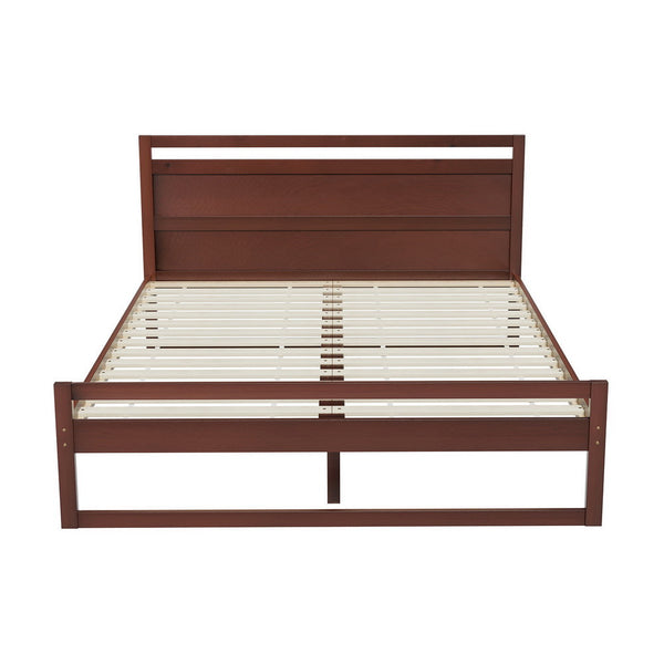 Queen Bed Frames Artiss Bed Frame Queen Size Wooden Walnut Witton