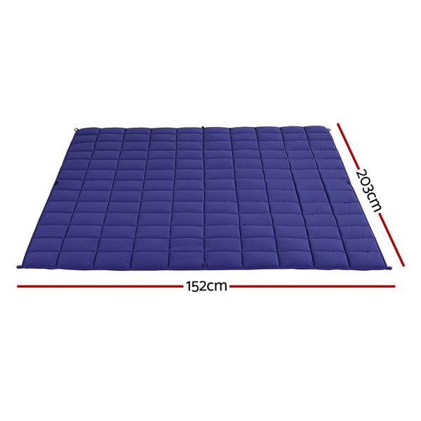 Giselle Bedding Weighted Blanket 9Kg Kids Adults Heavy Gravity Relax Calm Blue Weighted Blankets