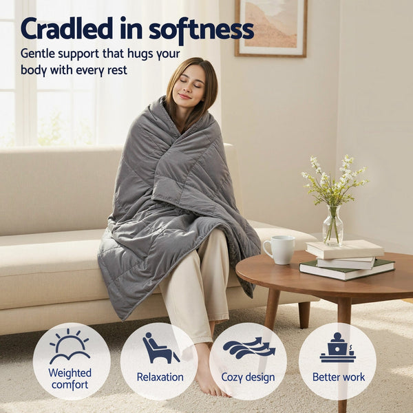 Giselle 6.8Kg Weighted Blanket Adults Kid Anti Anxiety Gravity Blankets Sherpa Fleece Weighted Blankets