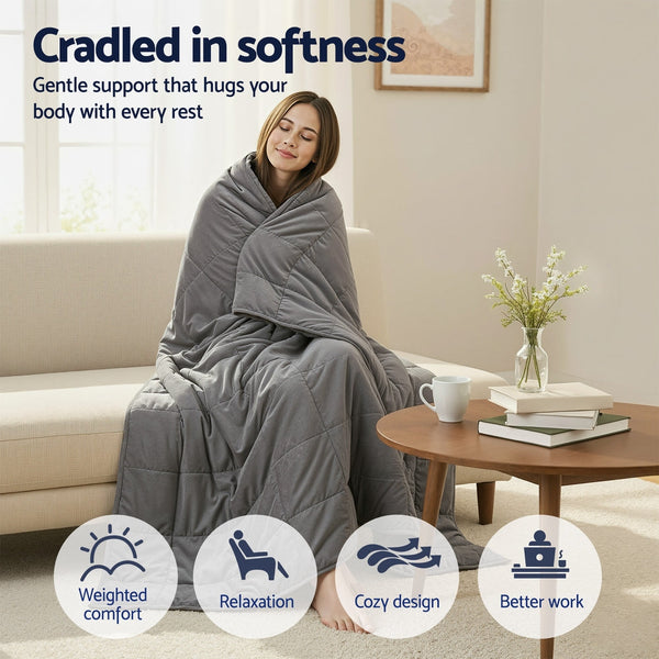 Giselle 11Kg Weighted Blanket Adults Kid Anti Anxiety Gravity Blankets Sherpa Fleece Weighted Blankets