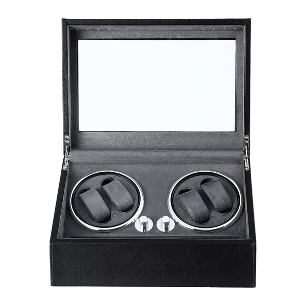 Embellir Watch Winder Automatic Double Box Led Black 34X24x18cm Watch Winders