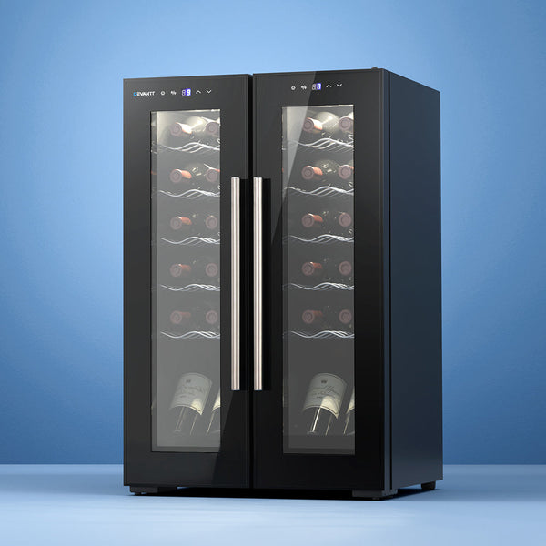 Devanti Wine Cooler Fridge Dual Zone 24 Bottles Wine Fridges