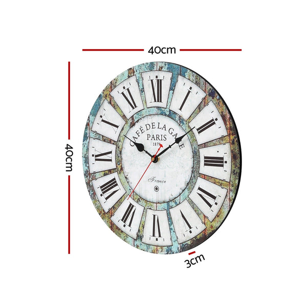 Artiss 40Cm Wall Clock Rustic Design Wall Clocks