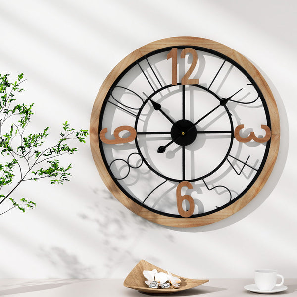 Artiss 60Cm Wall Clock Wooden Wall Clocks