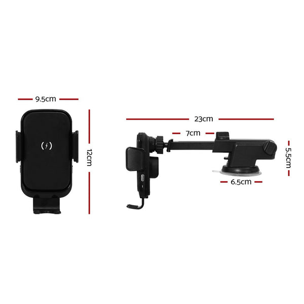Devanti Wireless Car Charger Fast Charging Car Mount Vent Suction Cup Chargers & Cradles