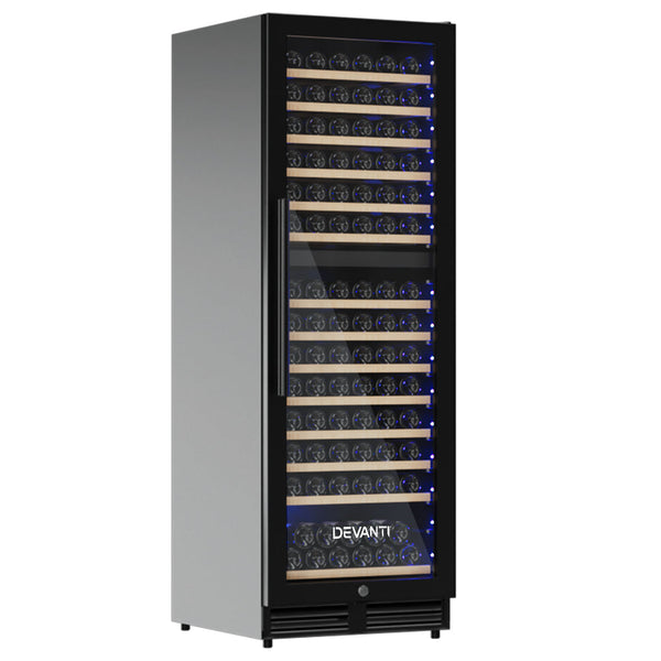 Devanti Wine Fridge Cooler Dual Zone 154 Bottles Wine Fridges
