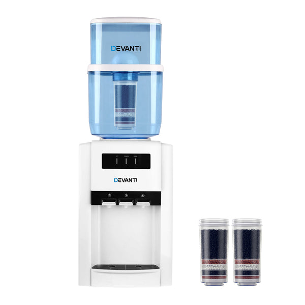 Devanti Water Cooler Dispenser Bench Top 22L W/2 Filter Water Dispensers