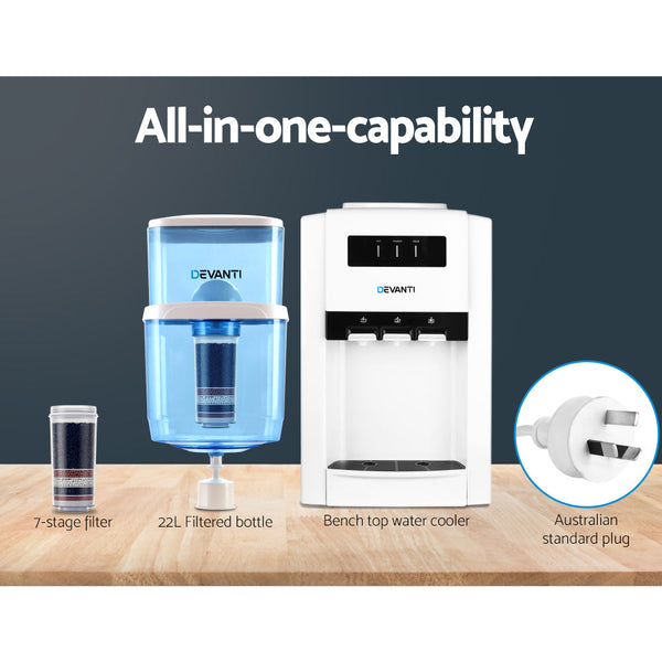 Devanti Water Cooler Dispenser Bench Top 22L Water Dispensers