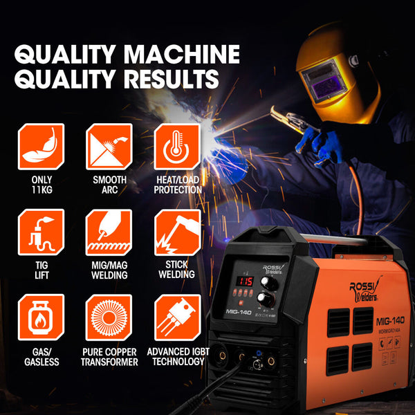 Rossi 140A Mig/Mag/Mma/Arc/Tig Multi Purpose Welder Flux/Solid Wire/Co2 Or Argon Gas Other Welding Equipment