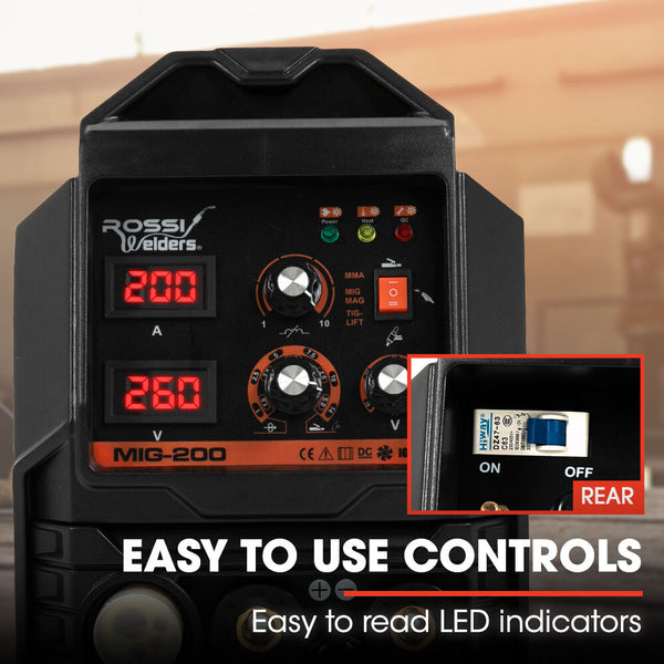 Rossi 200A Mig/Mag/Mma/Arc/Tig Multi Purpose Welder Flux/Solid Wire/Co2 Or Argon Gas Other Welding Equipment