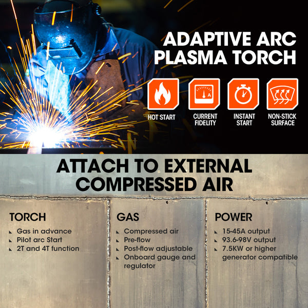 Rossi 45A Plasma Cutter Non Touch Pilot Arc For Easy Cuts Of Painted Or Rusty Metals Dc Inverter Cutting Machine Compressed Air Plasma Cutters