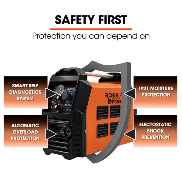 Rossi 60A Plasma Cutter Non Touch Pilot Arc For Easy Cuts Of Painted Or Rusty Metals Dc Inverter Cutting Machine Compressed Air Plasma Cutters