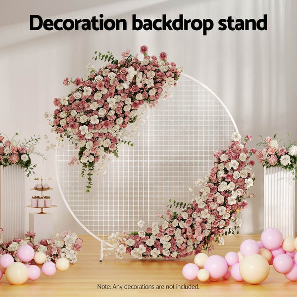 2M Round Backdrop Stand Wedding Background Decoration Party Flower Balloon Display Venue Decorations