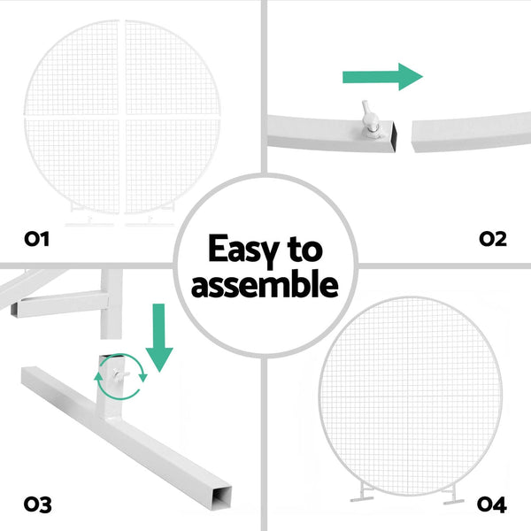 2M Round Backdrop Stand Wedding Background Decoration Party Flower Balloon Display Venue Decorations