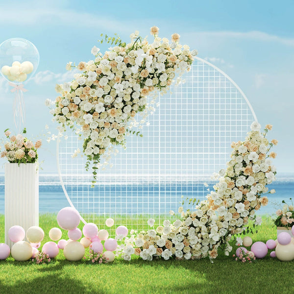 2M Round Backdrop Stand Wedding Background Decoration Party Flower Balloon Display Venue Decorations