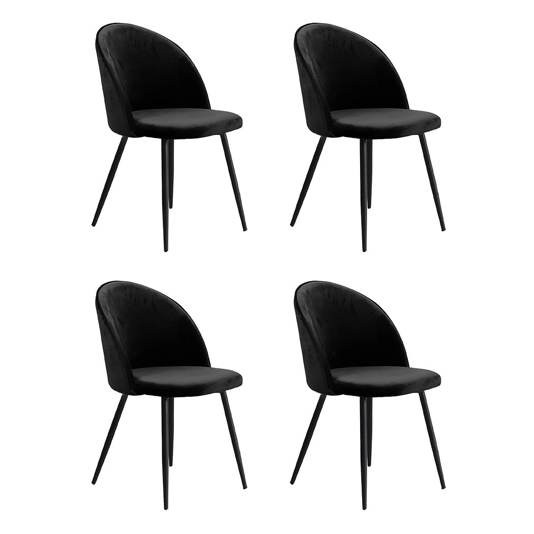 Levede 4X Kitchen Cafe Black Dining Chairs