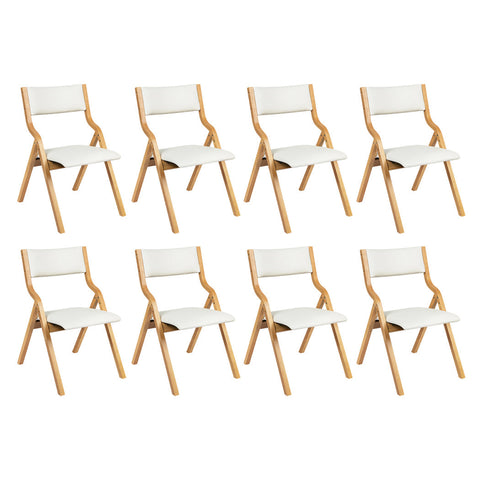 Levede 8X Foldable Pu Beige Dining Chairs