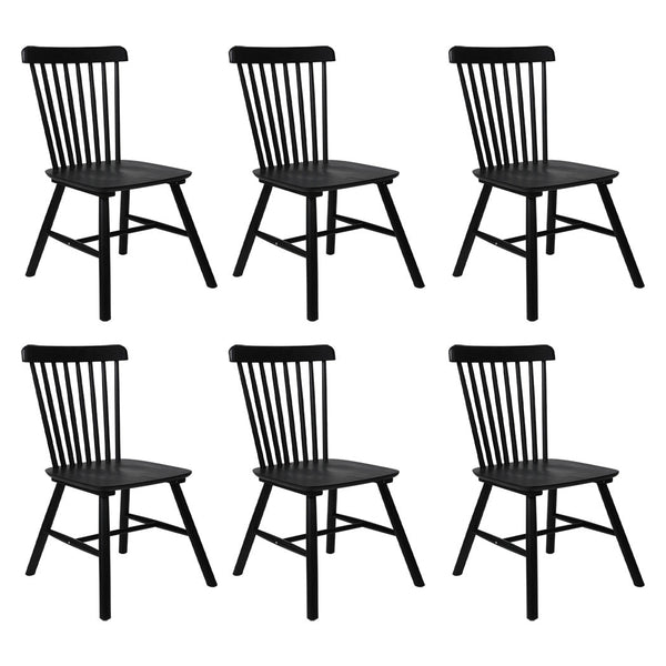 Levede 6X Kitchen Winsor Black Dining Chairs