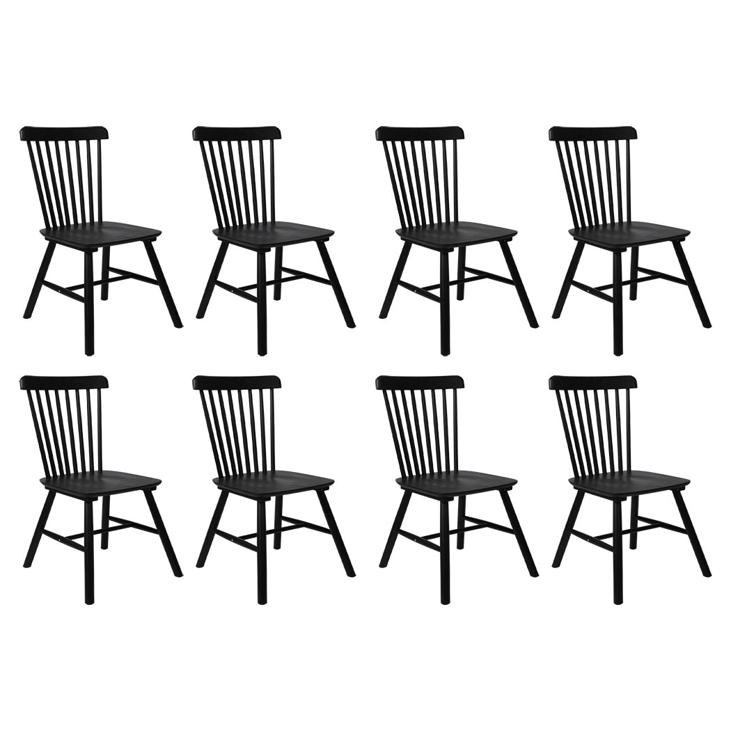 Levede 8X Kitchen Winsor Black Dining Chairs
