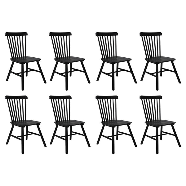 Levede 8X Kitchen Winsor Black Dining Chairs
