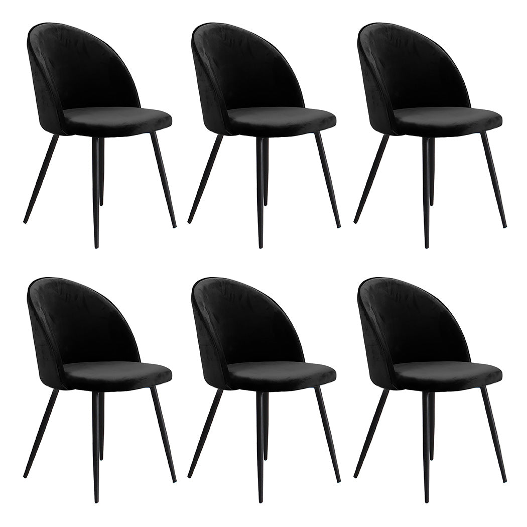 Levede 6X Kitchen Cafe Black Dining Chairs