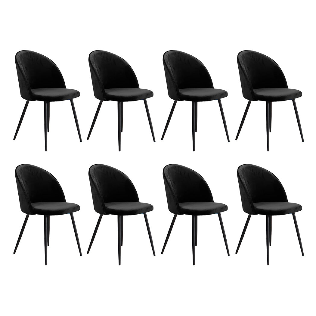 Levede 8X Kitchen Cafe Black Dining Chairs