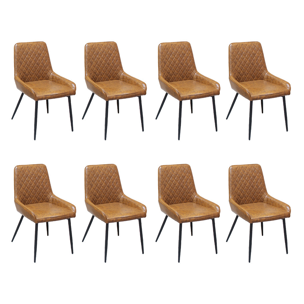 X 8 Padded Seat Pu Faux Leather Dining Chairs