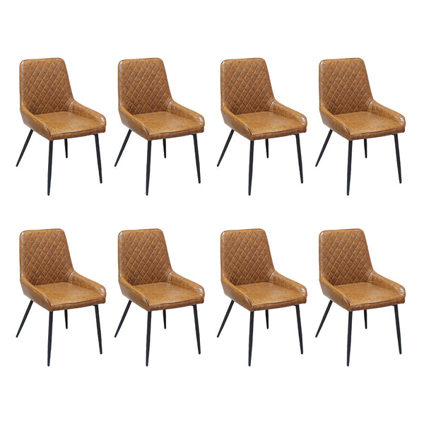 X 8 Padded Seat Pu Faux Leather Dining Chairs