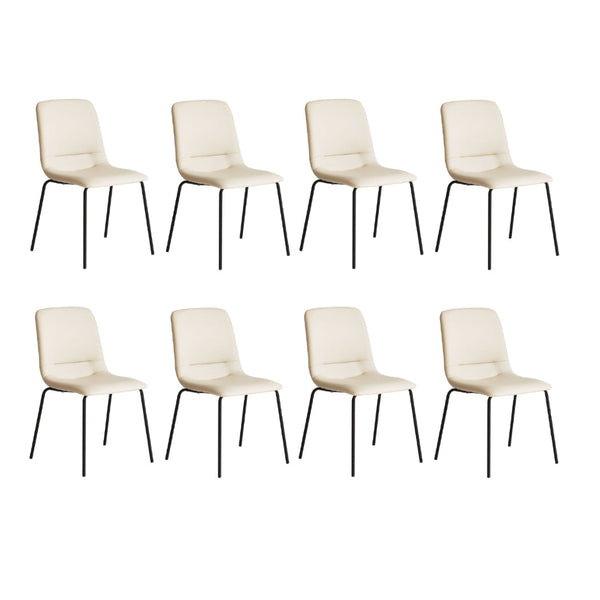 Levede Stackable Kitchen Beige Set Of 8 Dining Chairs