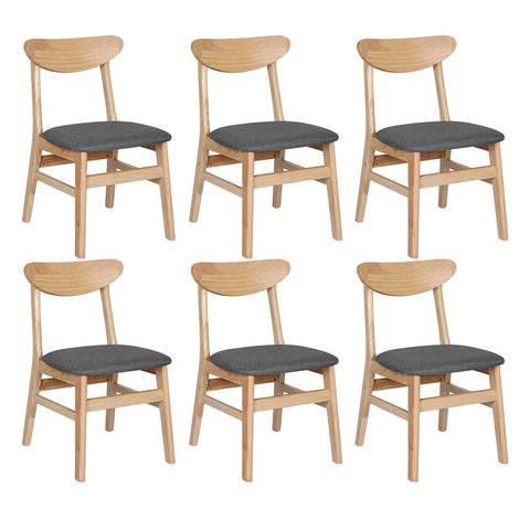 Levede 6X Kitchen Nature Dining Chairs