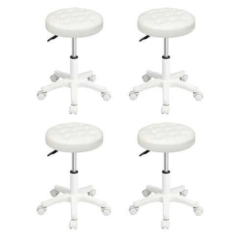 Levede 4X Rolling Bar Stool Swivel Salon Spa Chair Beige Benches Bar Stools