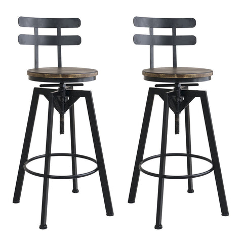 Levede 2X Bar Stool Industrial Adjustable Benches Bar Stools