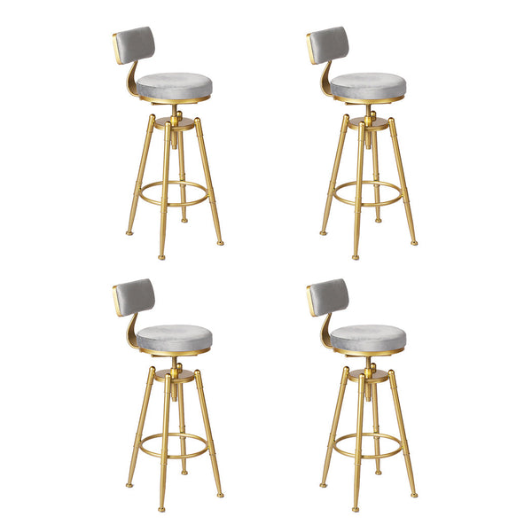 Levede 4X Swivel Bar Stools Kitchen Chair Grey Benches Bar Stools