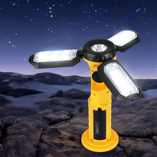 Giantz Work Light Rechargeable Usb Cordless Led Lamp Hook Rotation Folding Torches & Work Lights