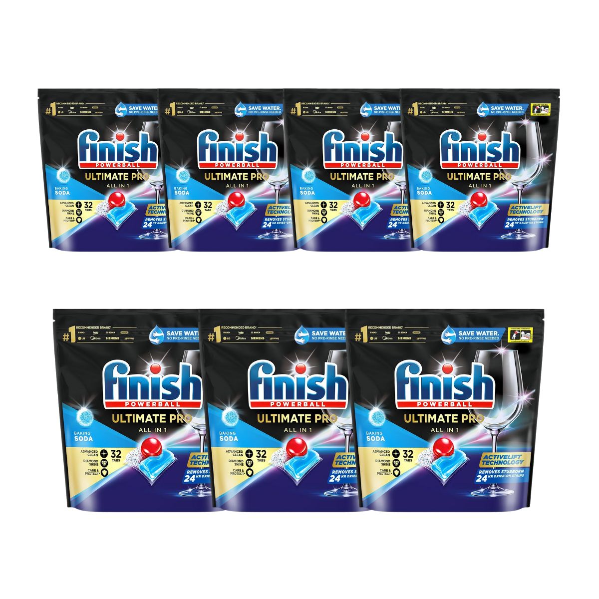 Finish Ultimate Pro 224 Baking Soda Dishwasher Tablets Cleaning Products